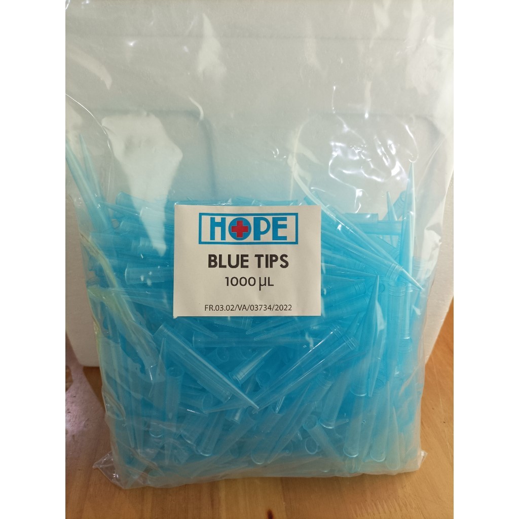 Jual Hope Blue Micropipette Tips 1000ul / Micropipet Tip Biru isi 500 ...