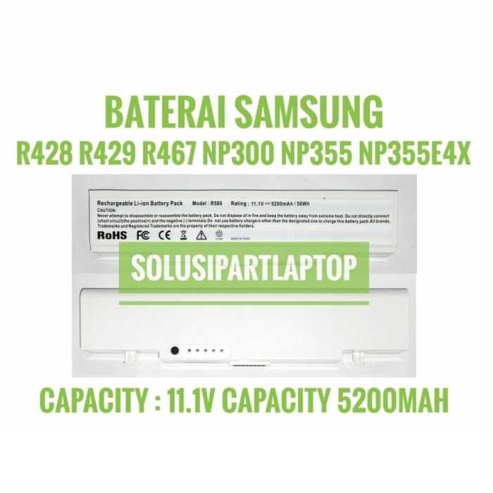 Jual Baterai Samsung rv409 rv413 rv511 rv415 rv418 R428 WHITE | Shopee ...