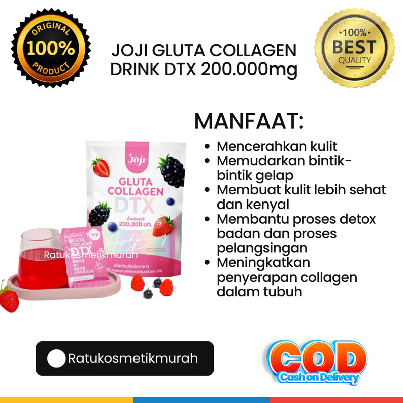 Jual JOJI GLUTA COLLAGEN DTX 200.000Mg DETOX MIXED BERRY DIETARY