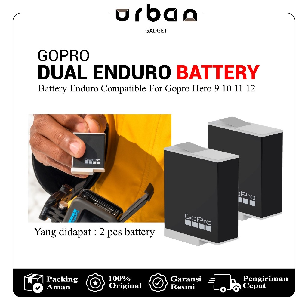 Llano Double Chargeur Rapide + 2 Batteries Enduro Pour GoPro HERO12 HERO11 HERO10 HERO9 - Chargeur USB C Avec Écran