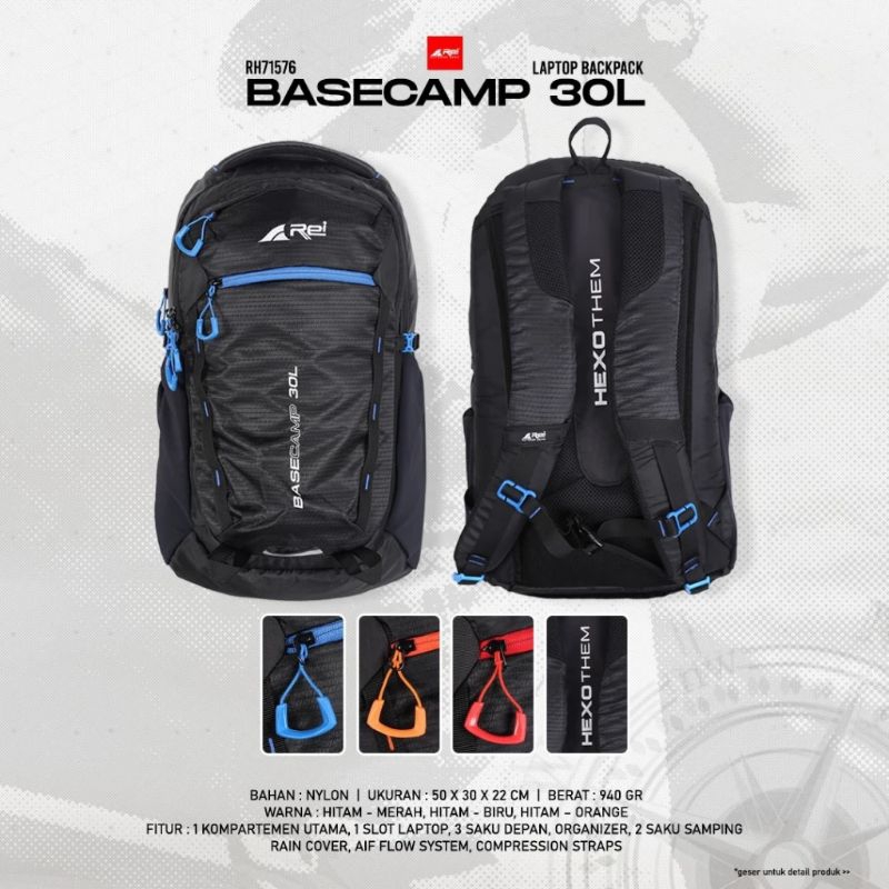 Jual Tas Ransel Pria BASECAMP 30L AREI OUTDOORGEAR BACKPACK REI 30L BASECAMP BLK Tas Ransel Laptop REI 30L BASECAMP Shopee Indonesia
