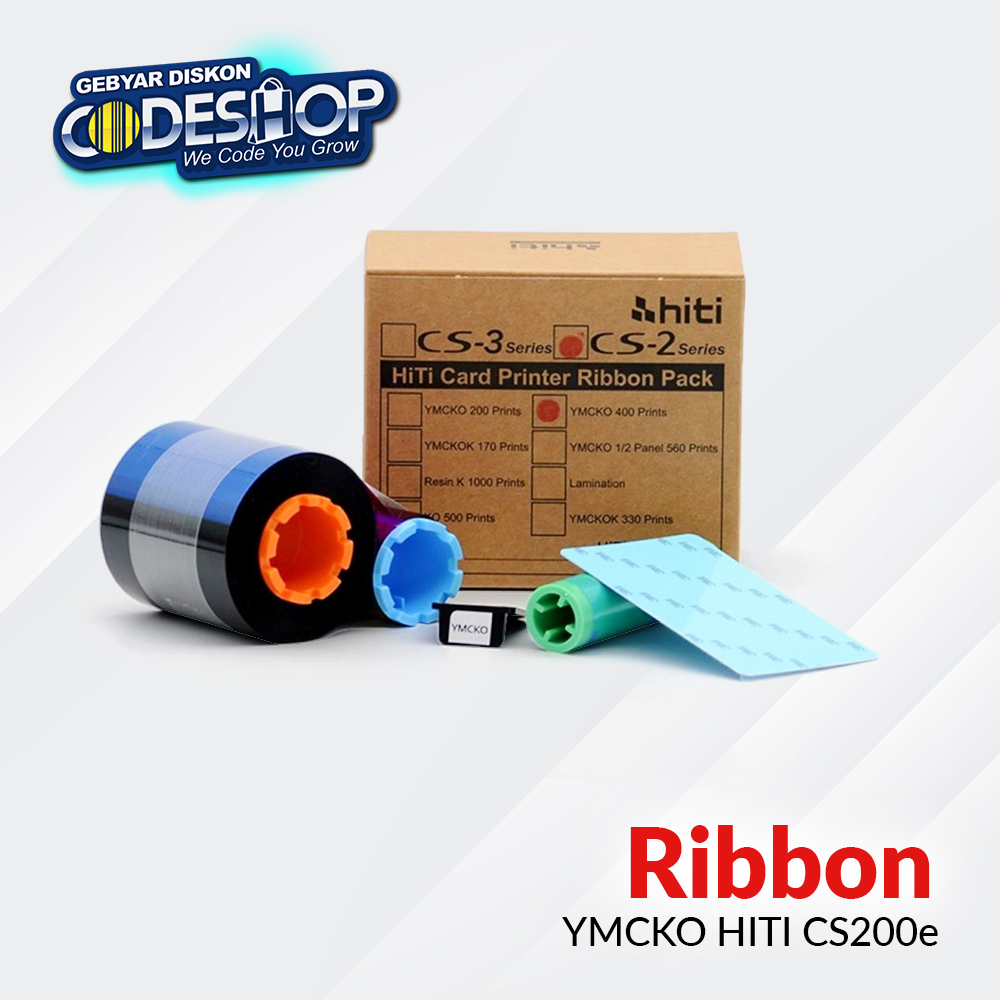 Jual Hiti CS200e Card Printer Ribbon Pack YMCKO 400 Prints Colour CS-2 ...