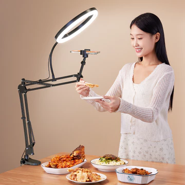 JOPREE F1A LED Ring Light Dudukan Meja Tripod Stand Smartphone For Video Makeup Food Selfie