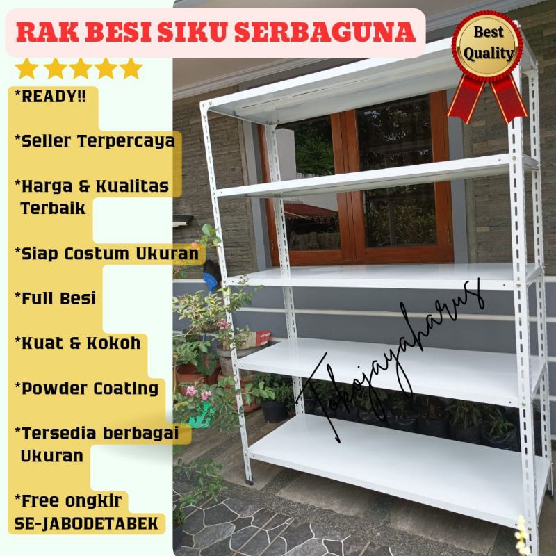 Jual Rak besi siku 5 susun 150x30x200 cm | Shopee Indonesia