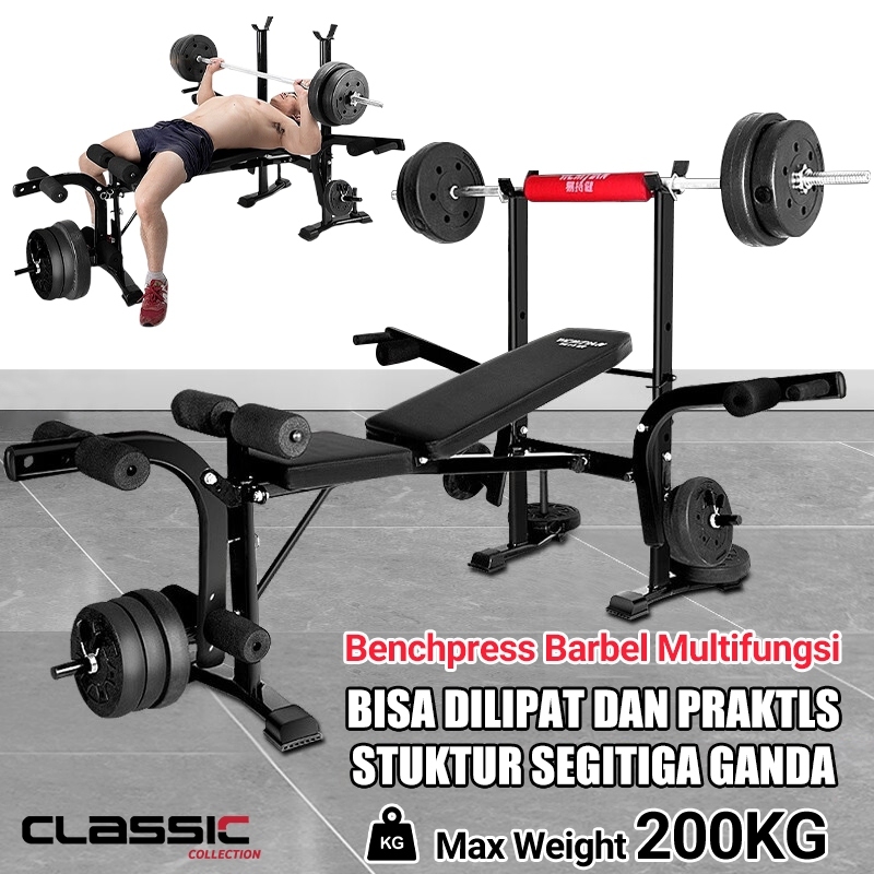 Jual Bench Press Besa Adjustable Multi Gym Weight Bench Barbell Alat ...