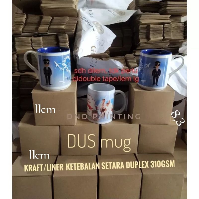 Jual Dus Mug Kraft Polos Box Mug Warna Coklat 275 Gsm (Setara Duplek ...