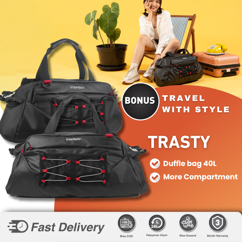 Jual Tas Duffle Travel Gym Bag Pria Wanita Urban Factor Trasty