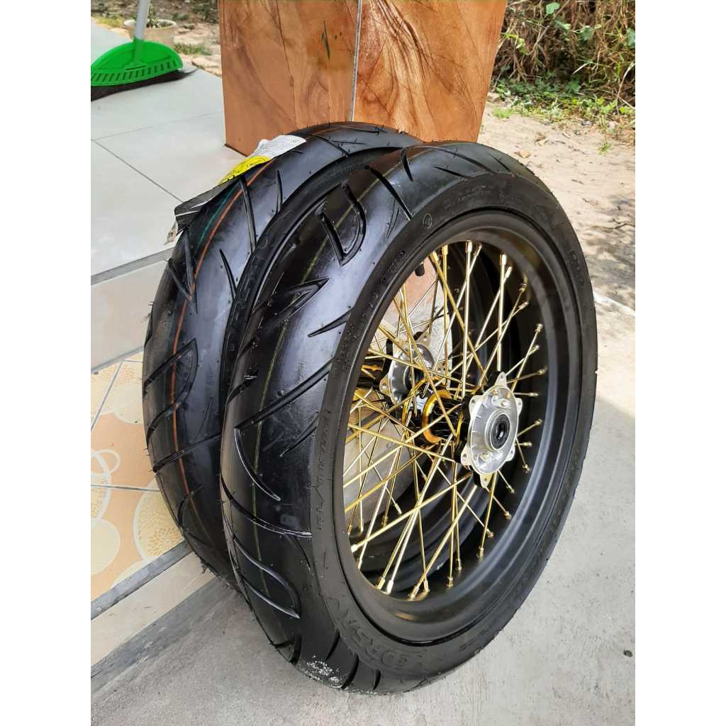 Jual wheelset supermoto klx 150 series ring 17 roda set sumo d-tracker ...