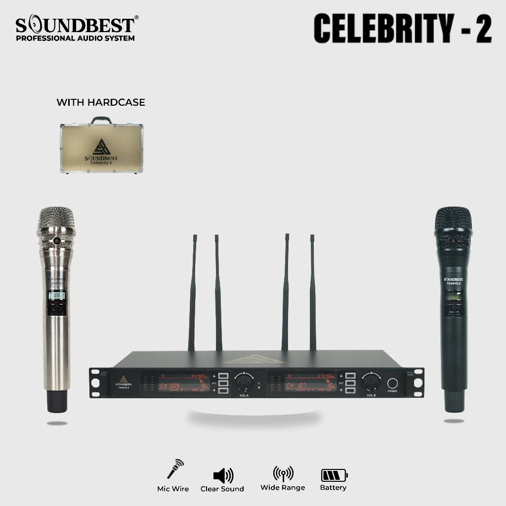 Jual SOUNDBEST MICROPHONE WIRELESS CELEBRITY2 Shopee Indonesia