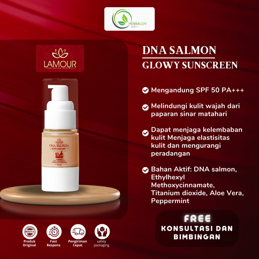 Jual LAMOUR DNA SALMON GLOWING SUNSCREEN SPF 50 PA+++ | Shopee Indonesia