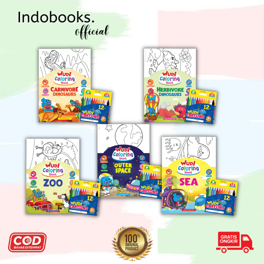 Jual Wudi Coloring Sheet – Carnivore Dinosaurs/ Herbivore Dinosaurs