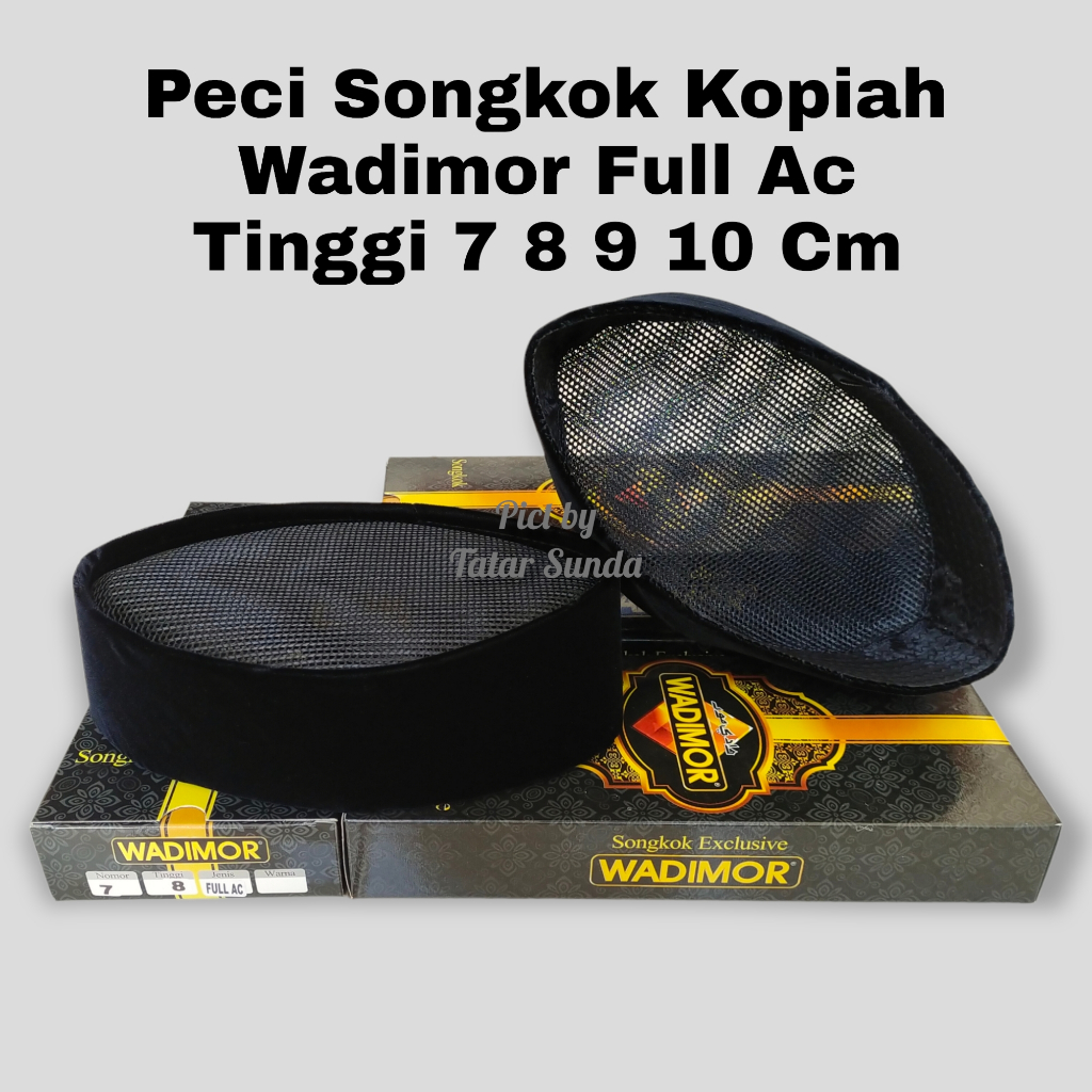 Peci Full Ac Wadimor Songkok Hitam Nasional Tinggi 7 8 9 10 Cm Bludru Halusan Super