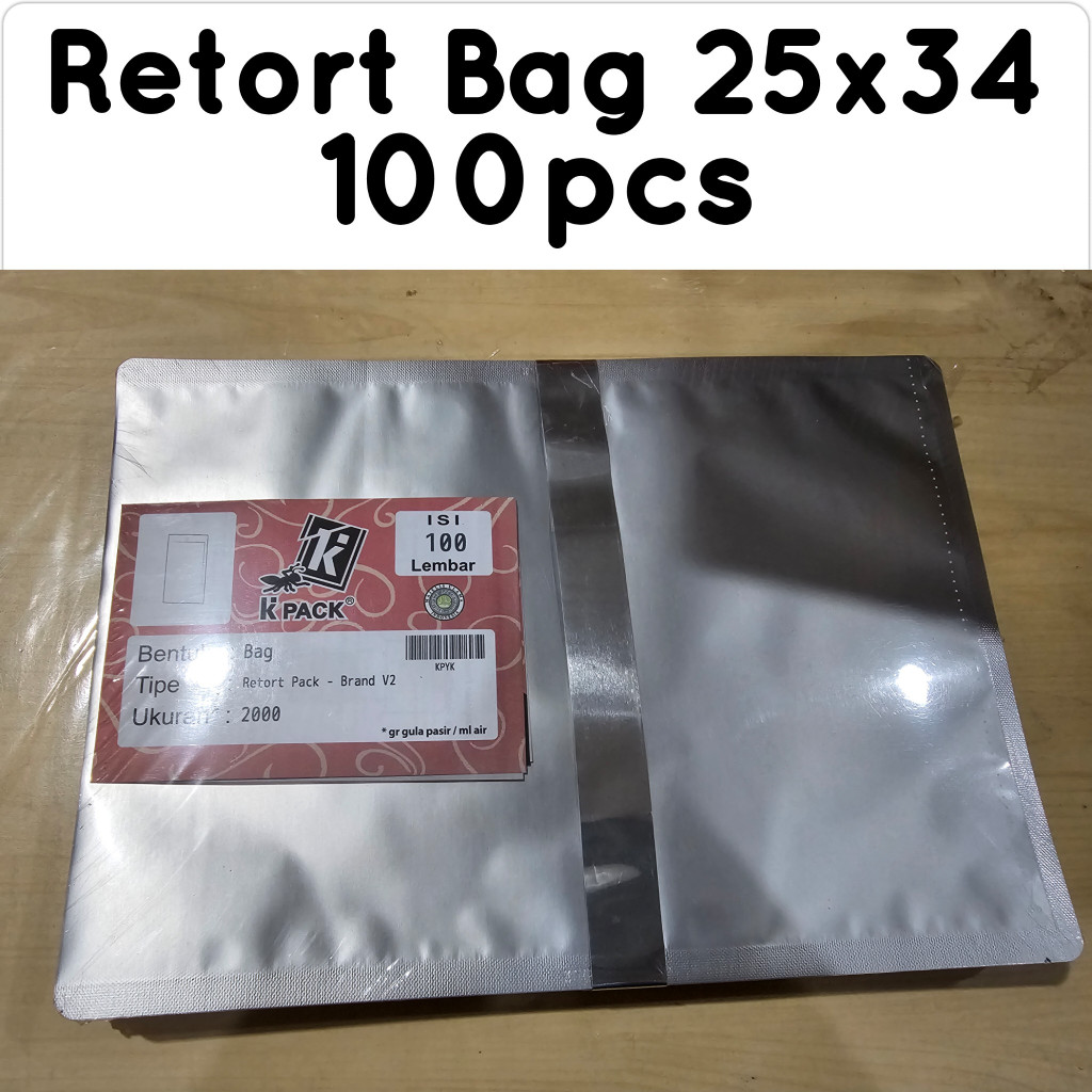 Jual KPACK RETORT BAG PACK 2000 25-34 25x34 25cmx34cm 100pcs kemasan ...