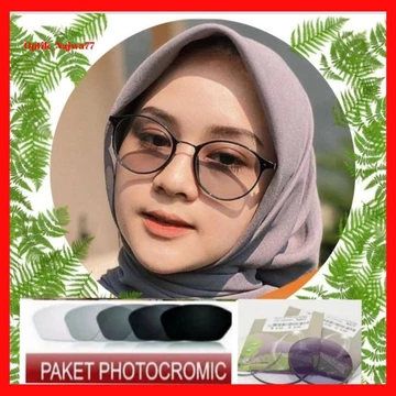 QLA Frame Kacamata Wanita Minus Photocromic Anti Radiasi Kacamata Bulat Oval Lentur