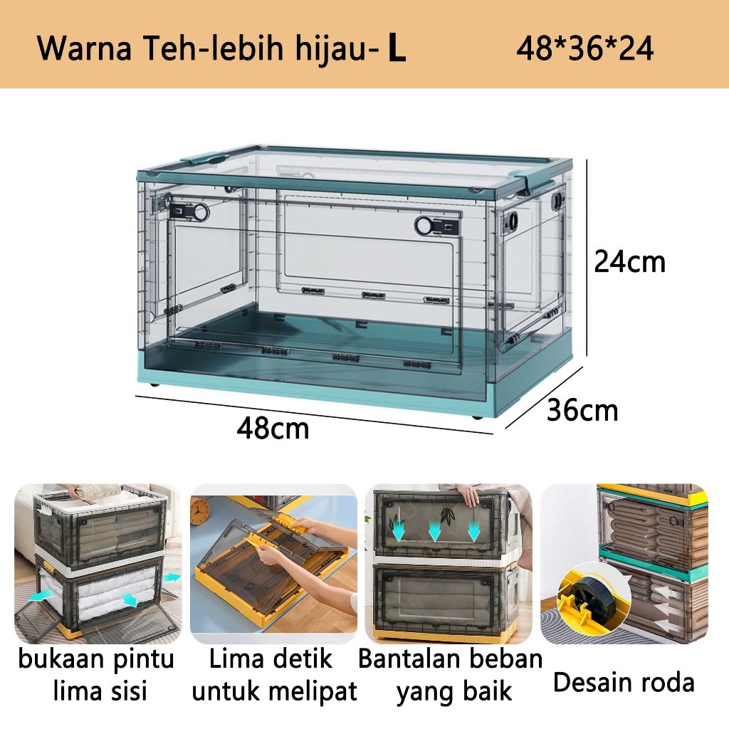 Jual box Storage Box kotak plastik Lipat Folding Container Box pakaian ...