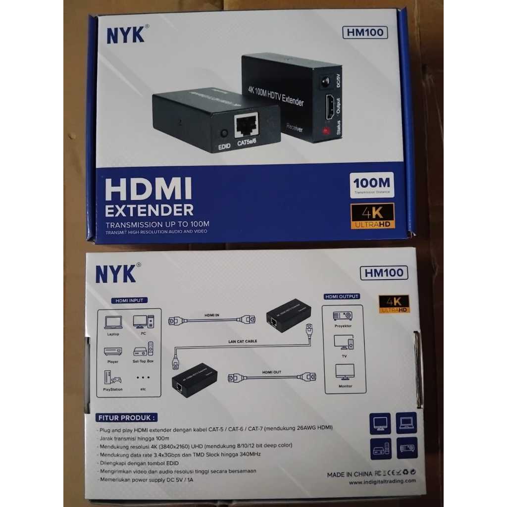 Jual Hdmi Extender Nyk Hdmi Extension Kable Lan Ethernet M Rj