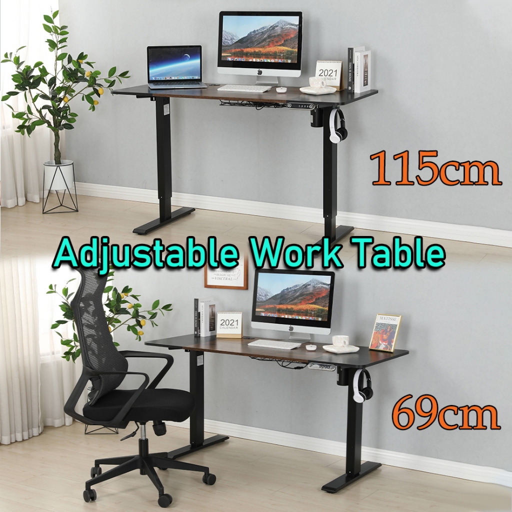 Jual 140cm Height Adjustable Work Tables 55“ Electric Lifting Desk ...