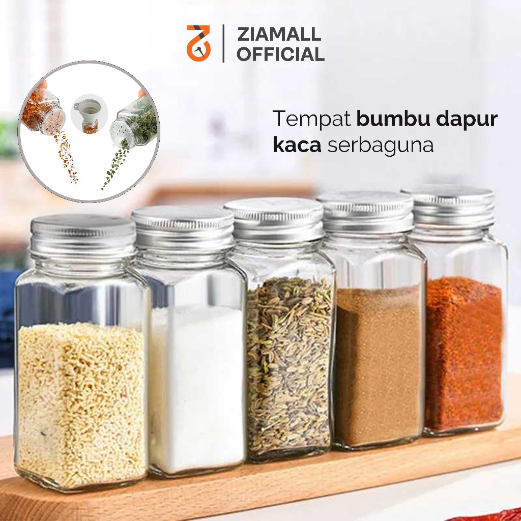 Jual Tempat Wadah Bumbu Dapur Rempah Botol Kaca Garam Merica Seasoning Bottle 120ml Shopee 