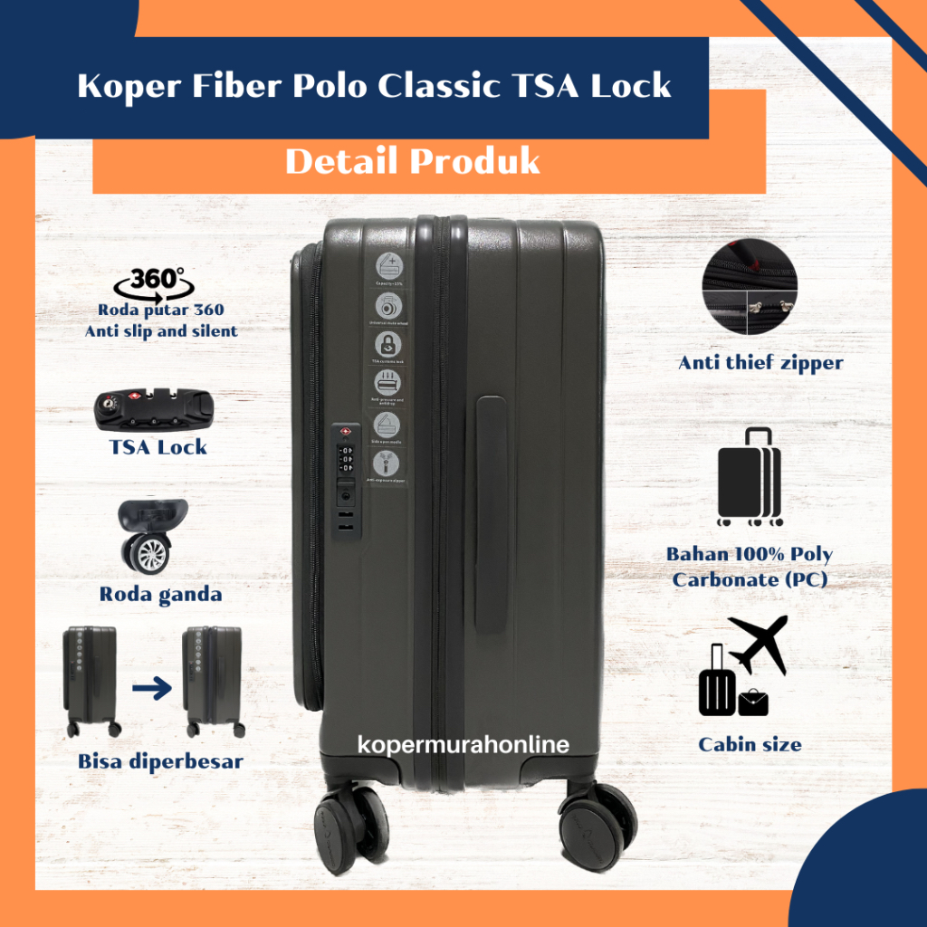 Jual Koper Trunk Series Front Load Cabin size Polo Classic original 24 ...