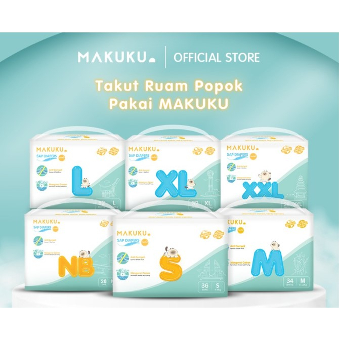 Jual [2 Pack] MAKUKU SAP Diapers Comfort+ Popok Bayi SAP NB/S/M/L/XL ...