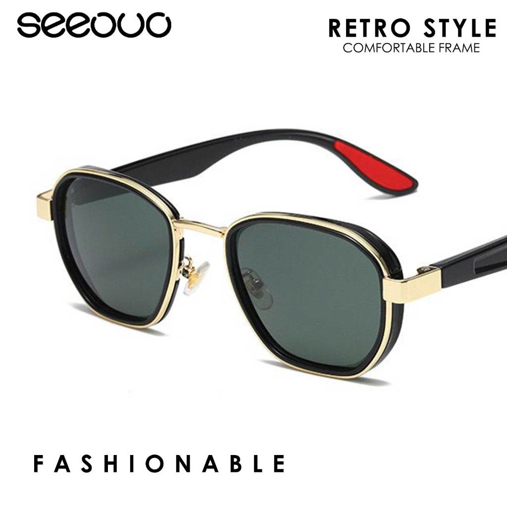 Retro Style Shades Seeouo Kacamata Hitam Sunglasses Polarized
