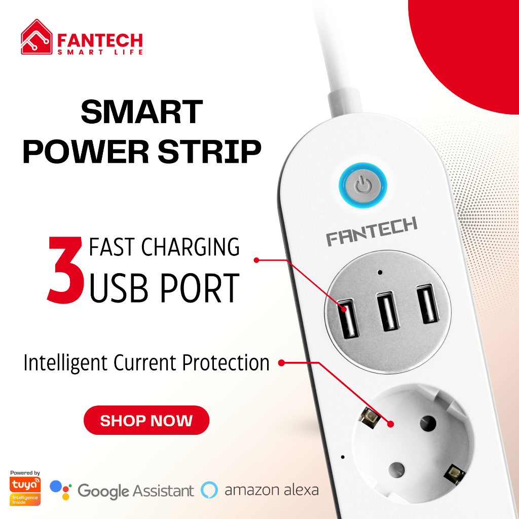 Jual FANTECH Smart Extension Power Strips (Smart Stop Kontak, WIFI