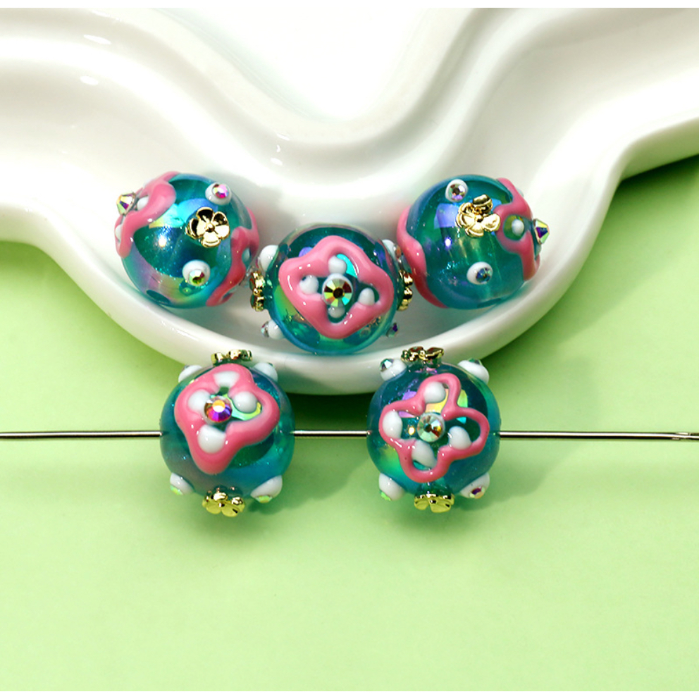 Jual Manik Mote Lukis / Handpainted Beads Hijau (2pcs) | Shopee Indonesia