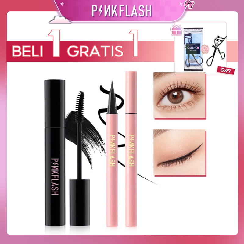 Jual Pinkflash 2pcs Barbie Eyes Makeup Set Long Lasting Waterproof Eyeliner Mascara Shopee 