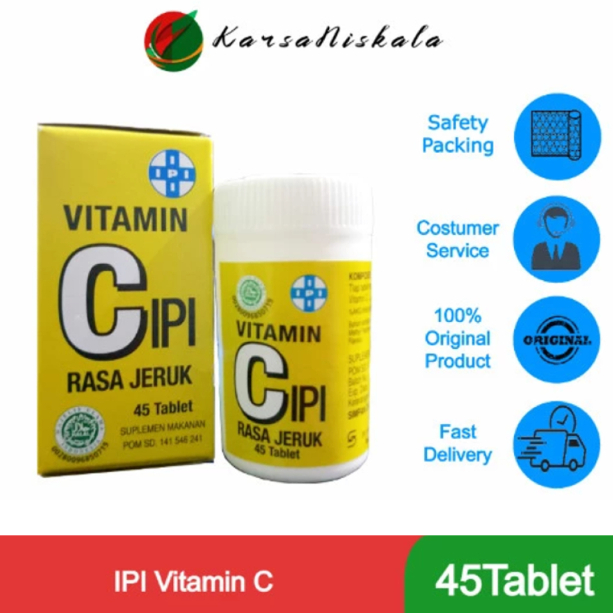 Jual VITAMIN C IPI 45 Tablet / Pcs CIPI Botol | Shopee Indonesia