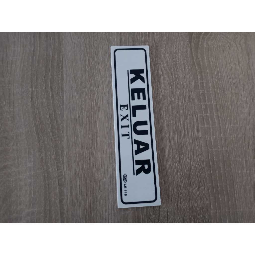 Jual STIKER PAPAN LABEL AKRILIK CUSTOM TEKS KELUAR STICKER EXIT PAPAN ...