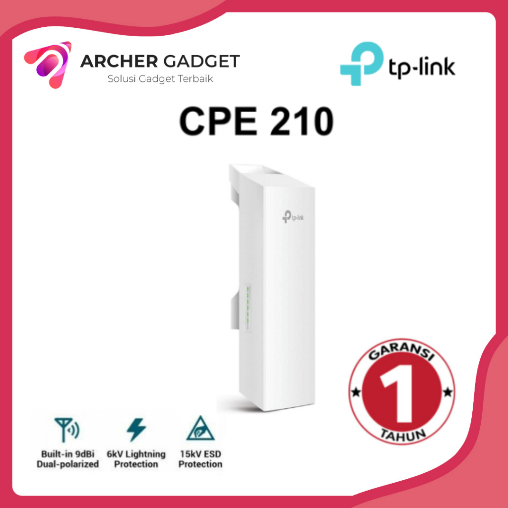 Jual Tp-Link CPE210 2.4GHz 300Mbps 9dBi Outdoor CPE 210 / Garansi Resmi ...