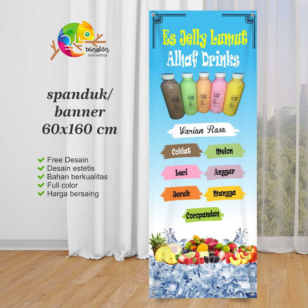 Jual Spanduk Banner 60x160 Es Jelly Lumut Custom | Shopee Indonesia