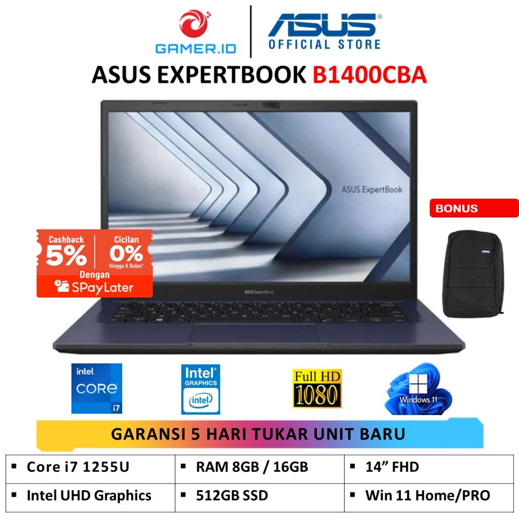 Jual ASUS EXPERTBOOK B1400CBA INTEL I7 1255U RAM 8GB/16GB 512GB SSD ...