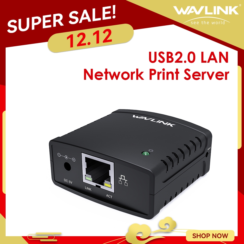 Jual Wavlink USB2.0 Network Print Server, LAN Print Share Server for