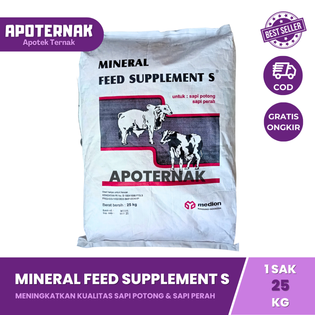 Jual MINERAL FEED SUPLEMENT S 1 Sak 25 Kg Medion | Mineral Sapi Potong ...