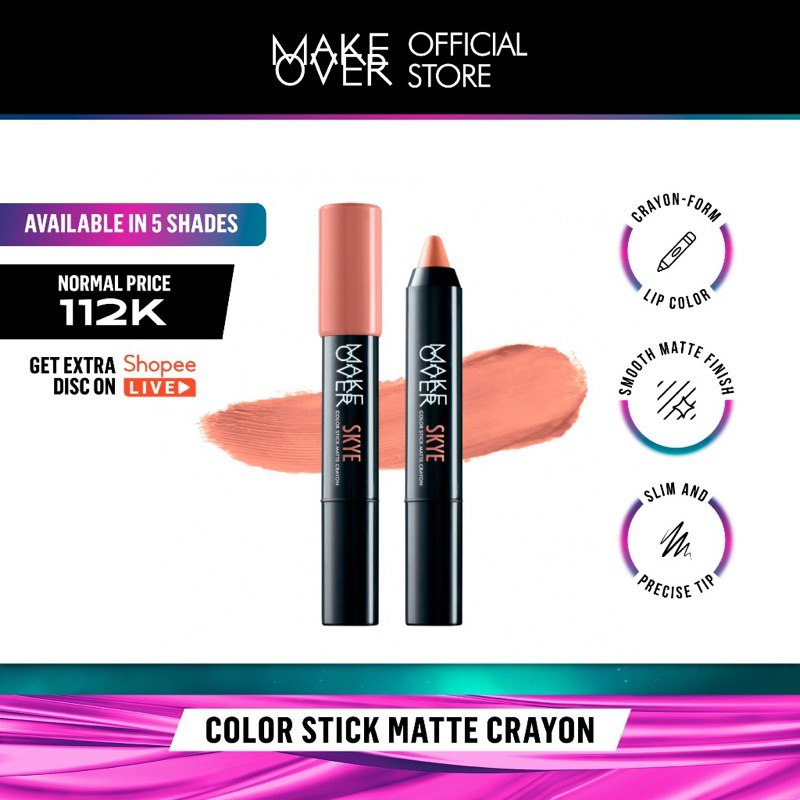 Jual Make Over Color Stick Matte Crayon Lipstick Base Ombre Viral Best Seller Di Tiktok Skye 2693