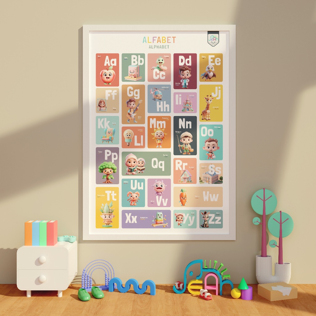 Jual Little Jean Poster Edukasi Anak Belajar Huruf Alfabet Untuk PAUD ...