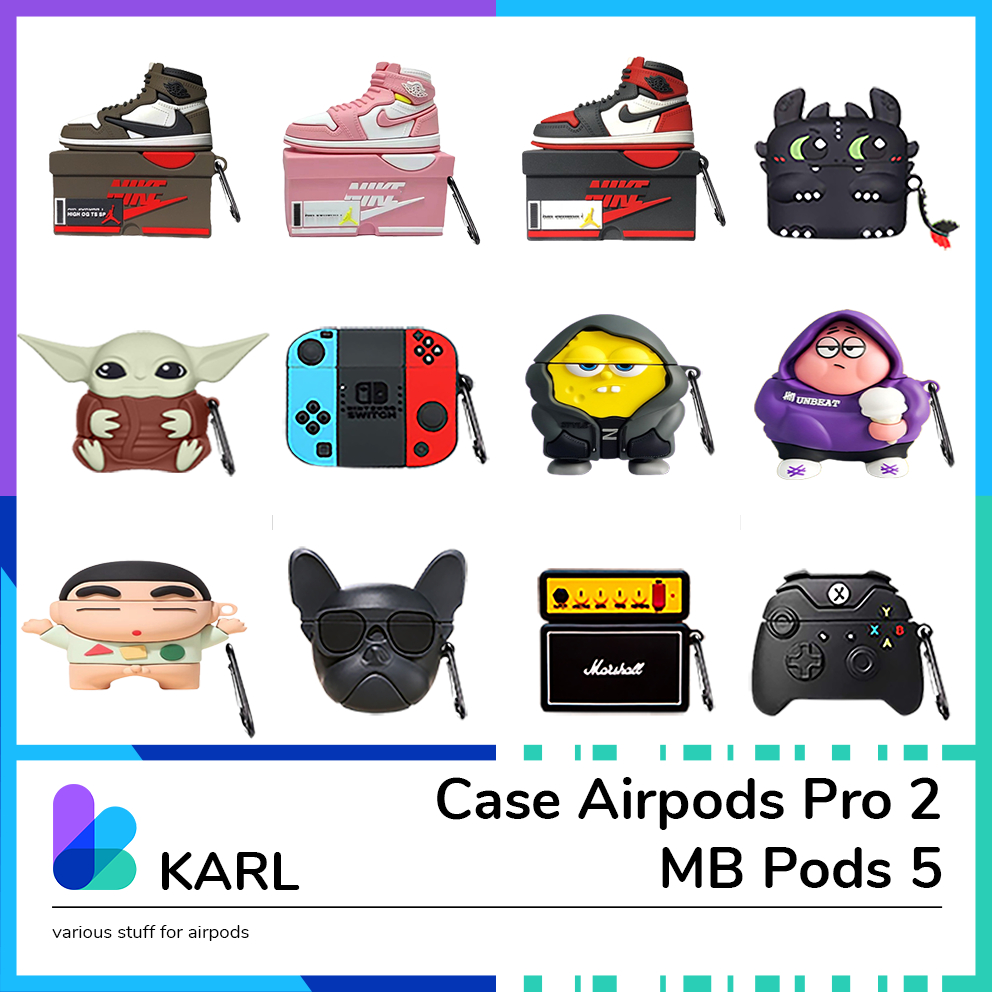 Jual Case Airpods Pro 2 / MB Pods 5 Cover Silikon 3D Soft Case TWS ...