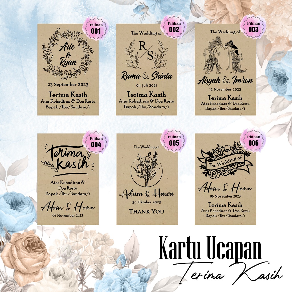 Jual Karu Ucapan Terima Kasih // Thank you card // kartu ucapan terima