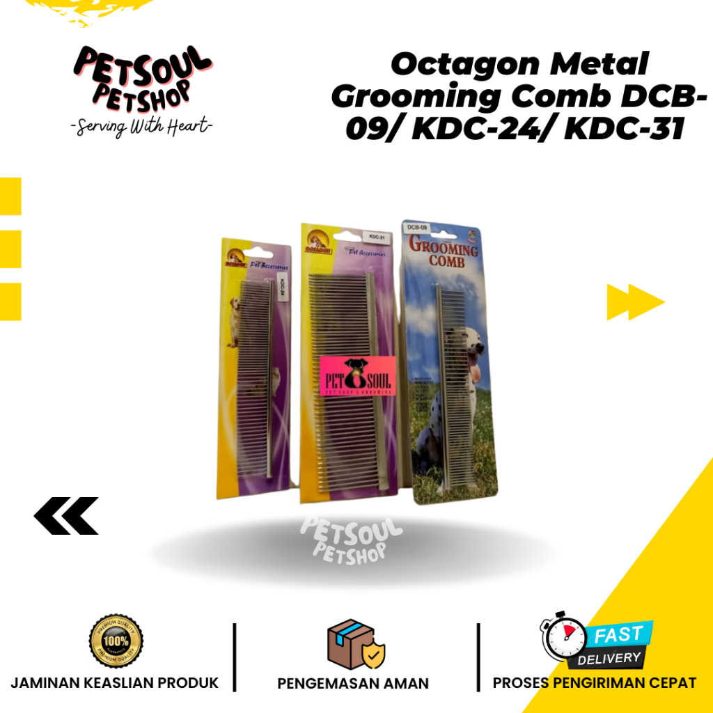 Jual Octagon Metal Grooming Comb DCB-09/ KDC-24/ KDC-31/ Sisir besi ...