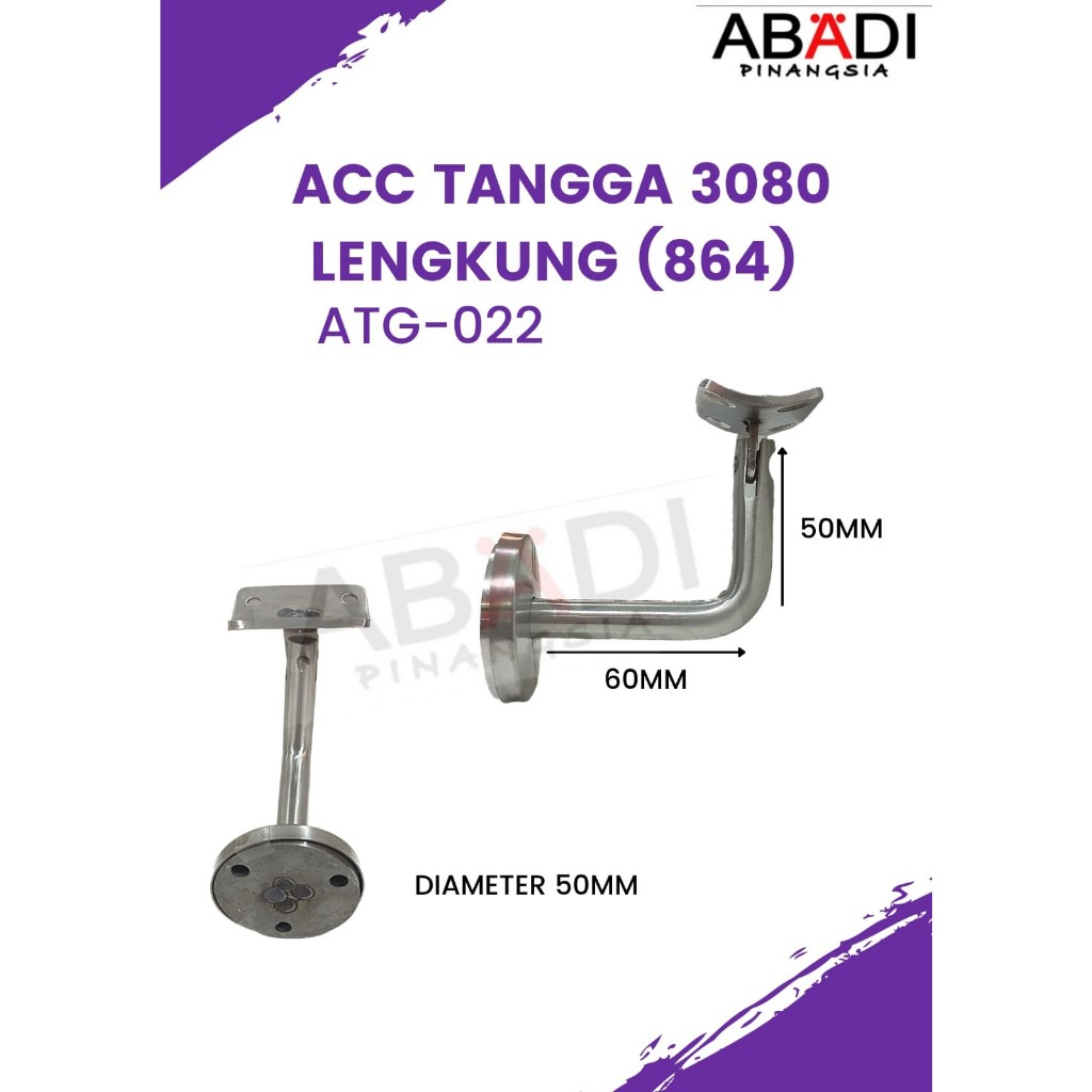 Jual Pegangan Tangga Railing Bracket Handrail Siku Konektor L Tembok ...