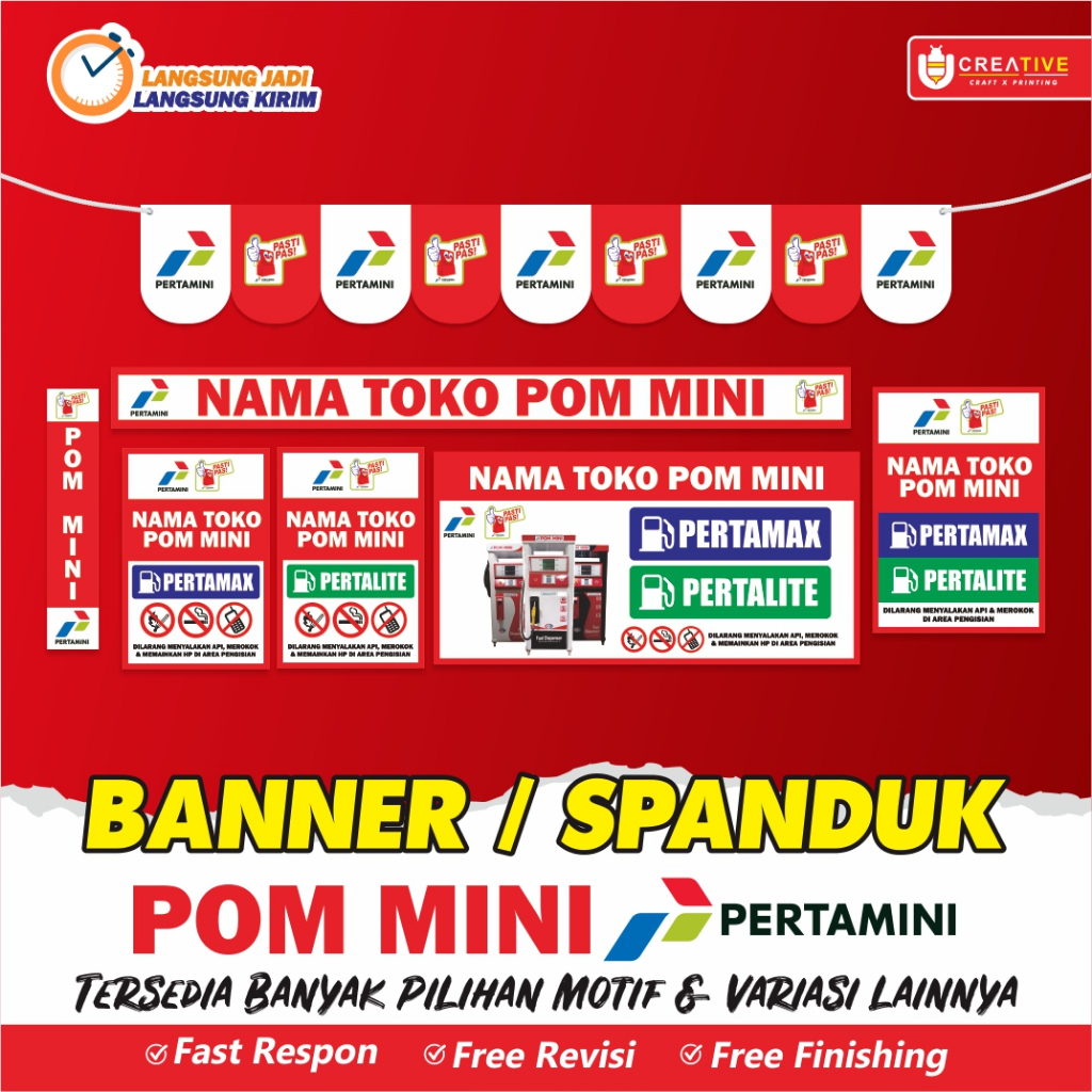 Jual Paket Banner / Spanduk Pom Mini / Pertamini (Langsung Jadi ...