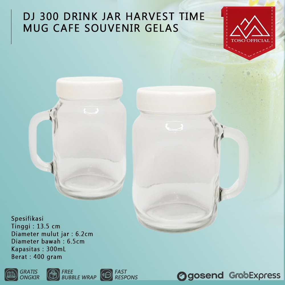 Jual Drinking Jar Harvest Gelas Cafe Kaca Polos Kig Dj16 Mug Jar Toples Shopee Indonesia 4091