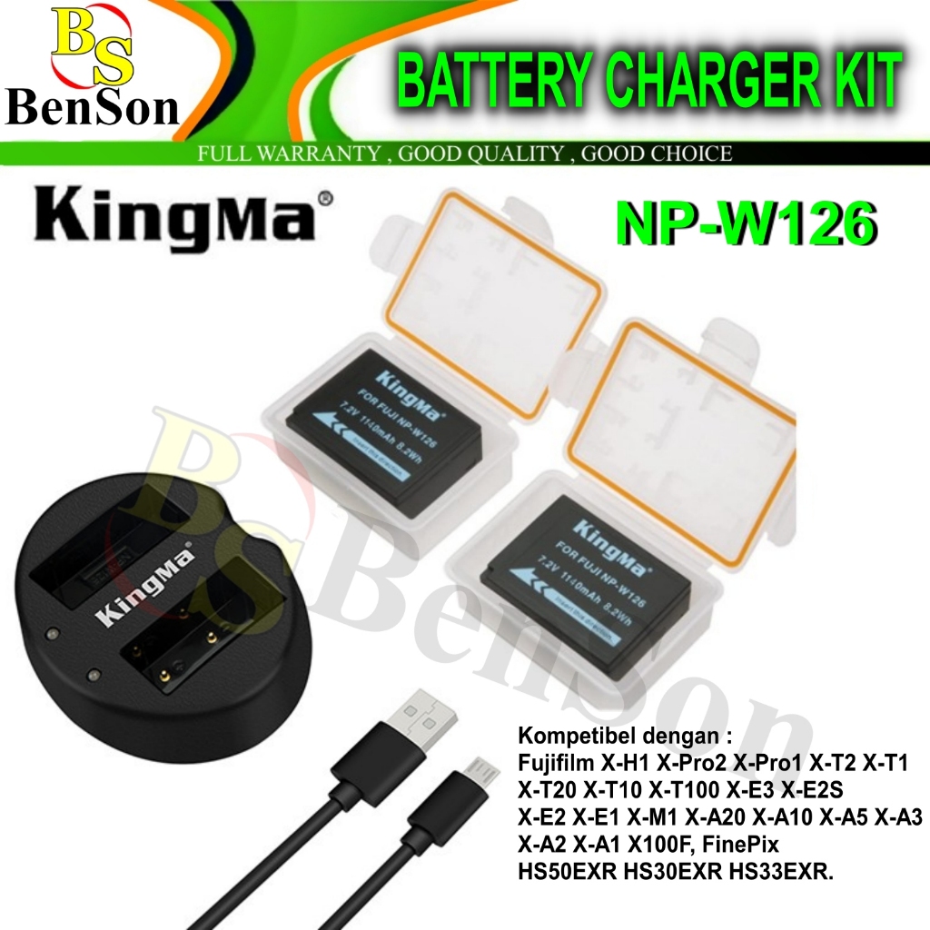 Jual Kingma Np W126 Paket 2 Battery And 1 Charger Battery For Fujifilm