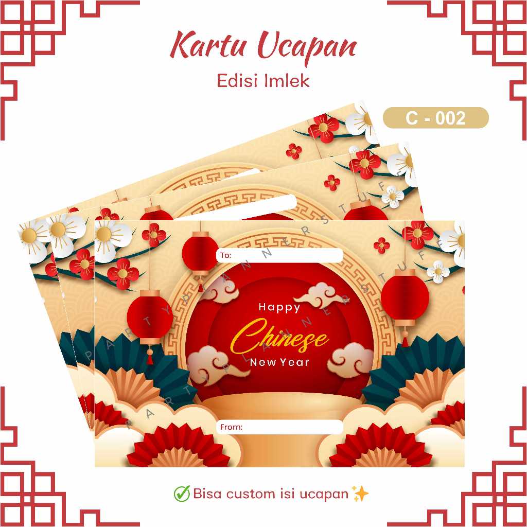 Jual Kartu Ucapan Imlek Lunar New Year Chinese New Year Kartu Ucapan Hampers Tahun Baru