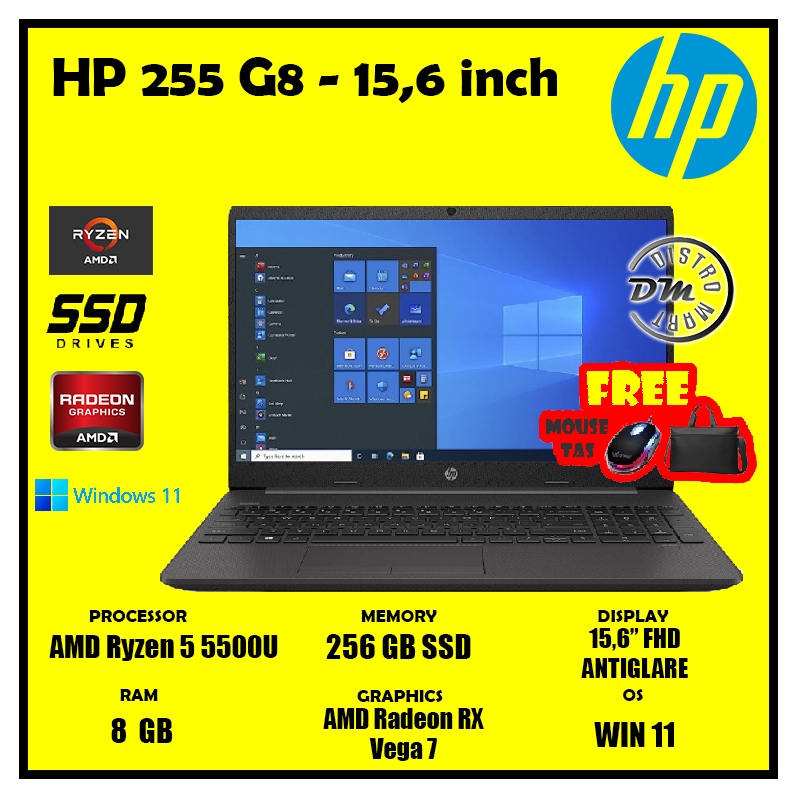 Jual Laptop Hp 255 G8 Ryzen 5 5500u Ram 8gb Rom 256gb W11 156 Fhd Resmi 1 Tahun Shopee 5128