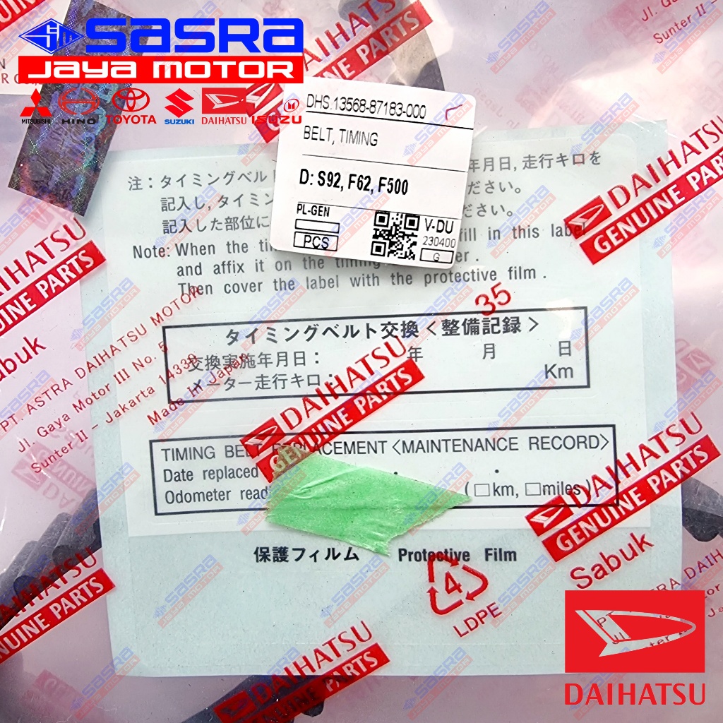 Jual Timing Belt ORI Espass S92|Feroza F62|Taruna F500