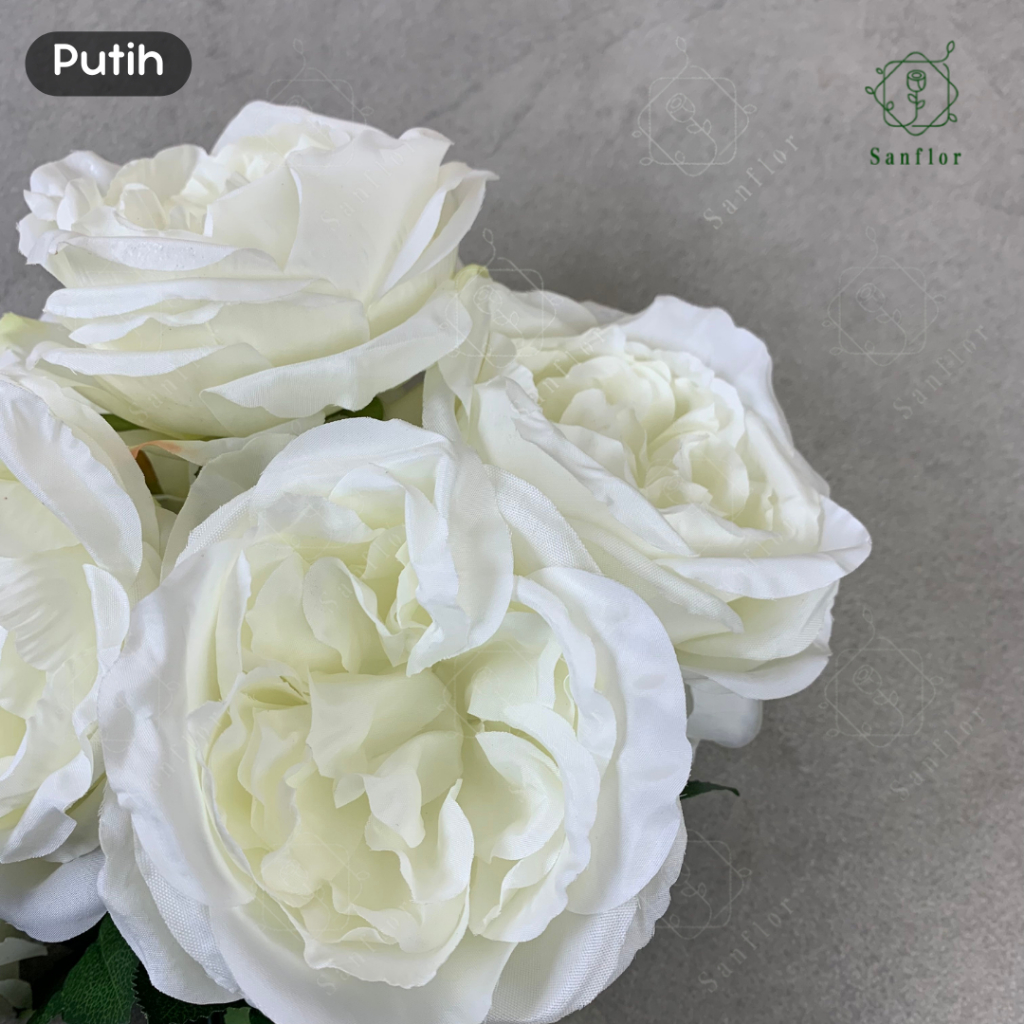 Jual AUSTIN ROSE K9/ BUNGA MAWAR ARTIFICIAL 9 CABANG/ TANAMAN HIAS ...