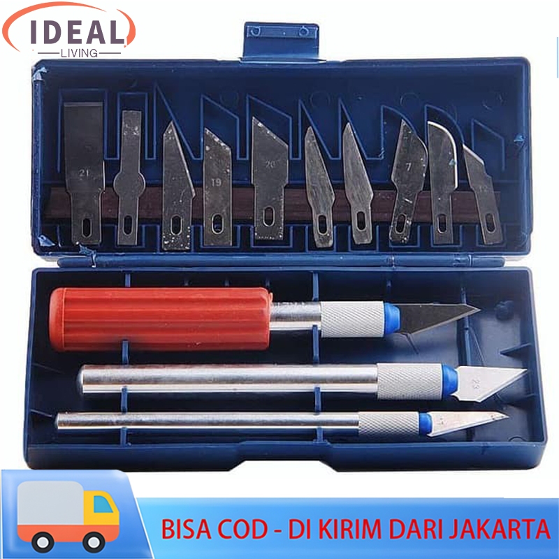 Jual Pisau Ukir Pahat Kayu Kerajinan Seni Set 13pcs Precision Knife