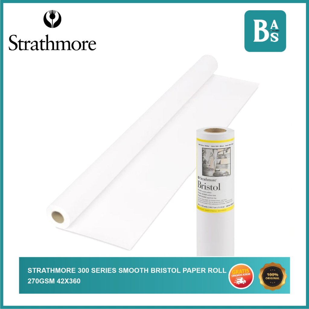 Jual Strathmore 300 Series Smooth Bristol Paper Roll 270GSM 42x360 ...